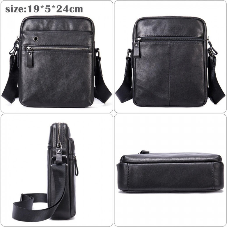 Мужская сумка через плечо 8717 чёрная