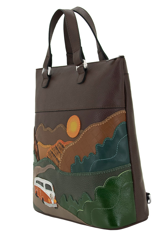 Сумка-рюкзак женская Protege, ДС-506-282 Автомобиль №3 синий флотер Сумка-рюкзак женская Protege, ДС-506-282 Автомобиль №3 синий флотер