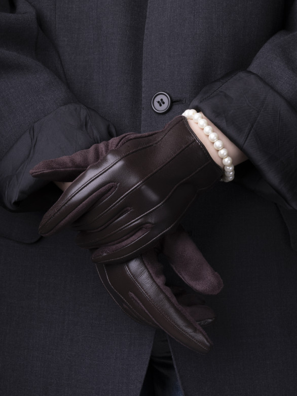 Перчатки женские HAVVS 6026 коричневые Перчатки женские HAVVS 6026 коричневые