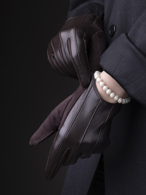 Перчатки женские HAVVS 6026 коричневые Перчатки женские HAVVS 6026 коричневые