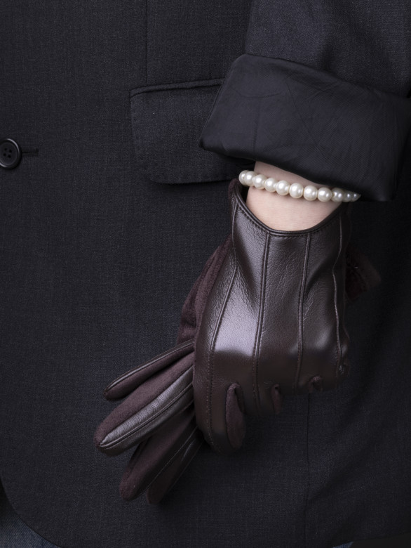 Перчатки женские HAVVS 6026 коричневые Перчатки женские HAVVS 6026 коричневые