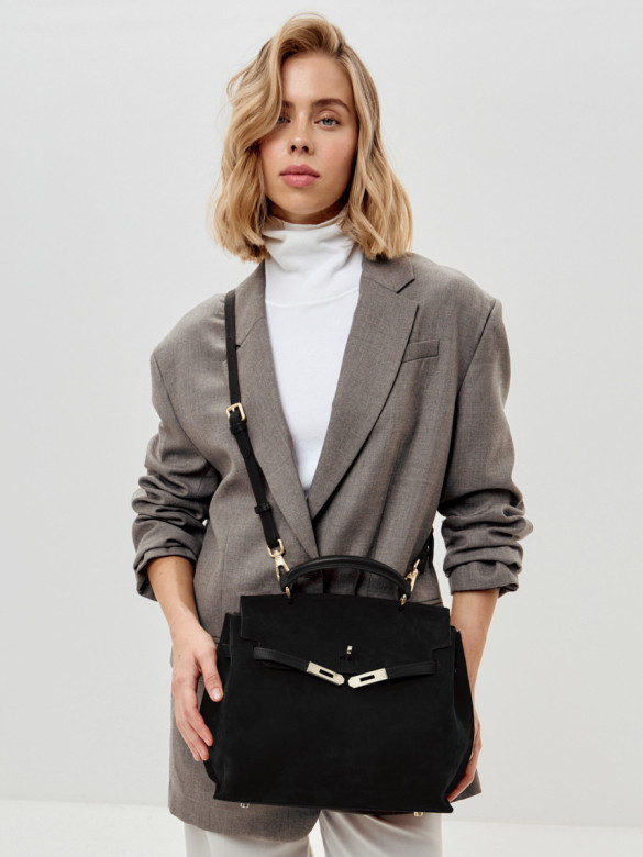 Сумка Curanni 9402 замша чёрная Сумка Curanni 9402 замша чёрная