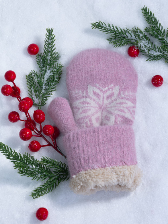 Варежки женские Корона 3046 розовые