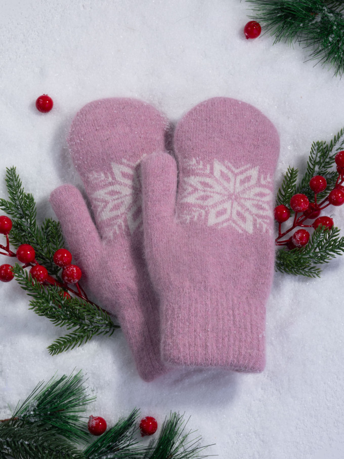 Варежки женские Корона 3046 розовые Варежки женские Корона 3046 розовые