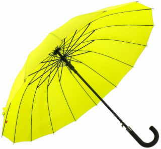 Зонт-трость женский Frei Regen 1031-3 FLS, ручка крюк, 16 спиц, жёлтый