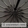 Зонт мужской Popular 2600-MN 12 спиц чёрный, полный автомат, ручка крюк пластик