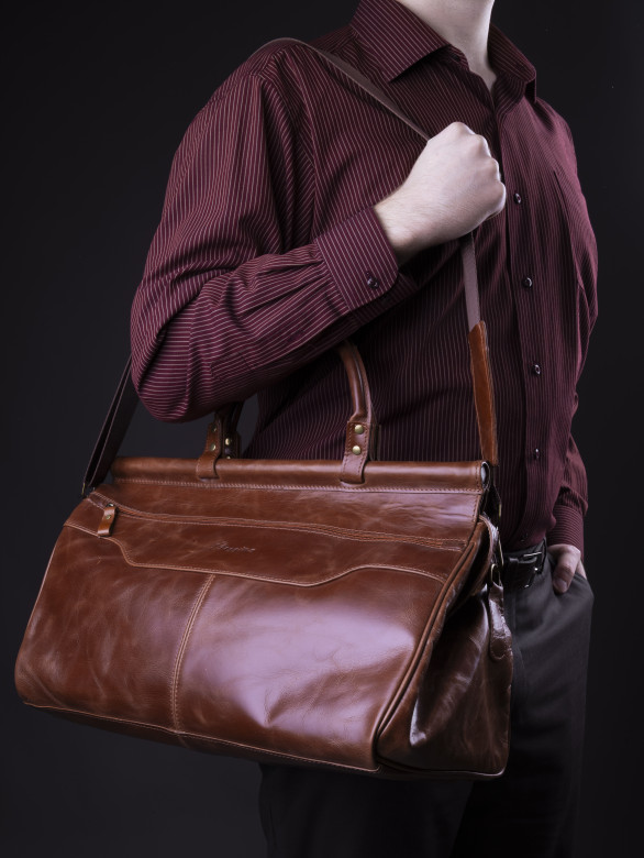 Сумка дорожная Baggins 1077 рыжая пулл-ап