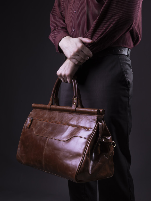 Сумка дорожная Baggins 1077 рыжая пулл-ап