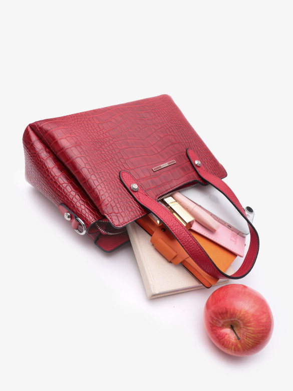 Сумка женская Karya 2390 красный крокодил флотер Сумка женская Karya 2390 красный крокодил флотер