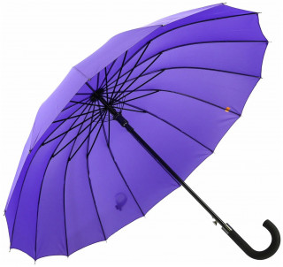 Зонт-трость женский Frei Regen 1031-5 FLS, ручка крюк, 16 спиц, фиолетовый