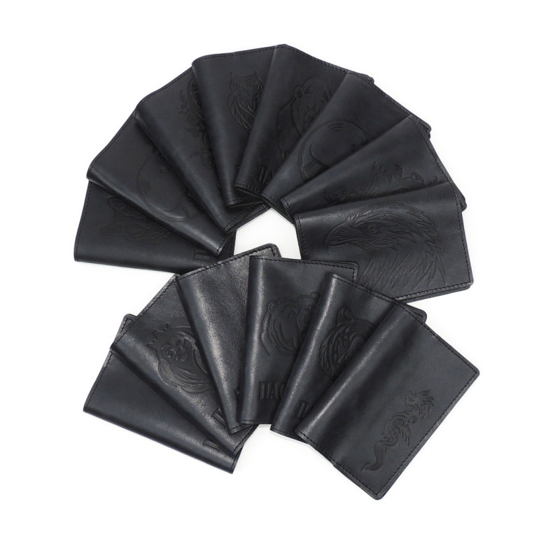 Обложка для паспорта кожаная Черный, Медведь злой Обложка для паспорта кожаная Черный, Медведь злой