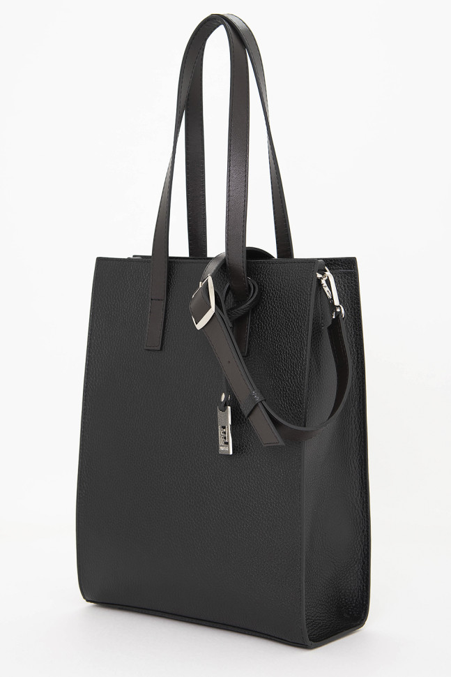 Сумка Protege Ц-594 чёрный флотер+коричневая гладкая Сумка Protege Ц-594 чёрный флотер+коричневая гладкая