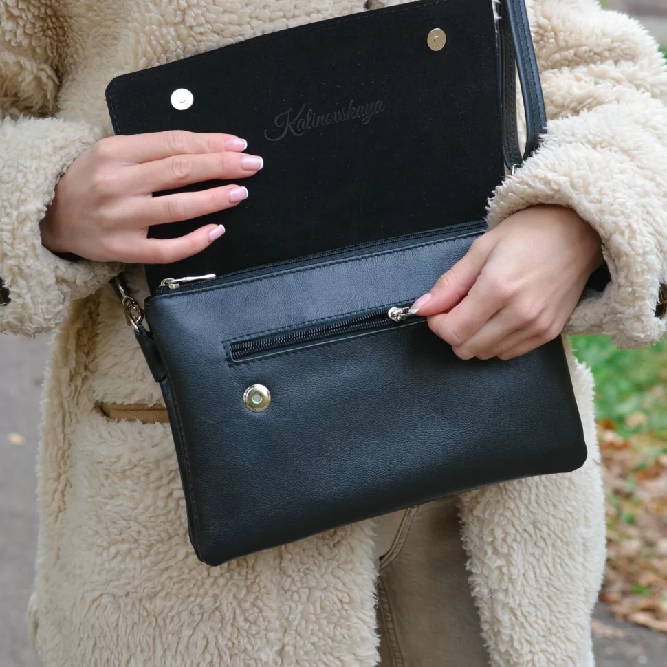 Женская кожаная сумка Natalia Kalinovskaya С 44т.711 Келен чёрная Женская кожаная сумка Natalia Kalinovskaya С 44т.711 Келен чёрная