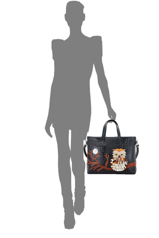 Сумка Protege ДС-223-84 "Сова№2" черный рептилия