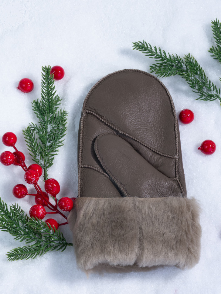 Варежки женские Baggins 0180 дубленка коричневые Варежки женские Baggins 0180 дубленка коричневые