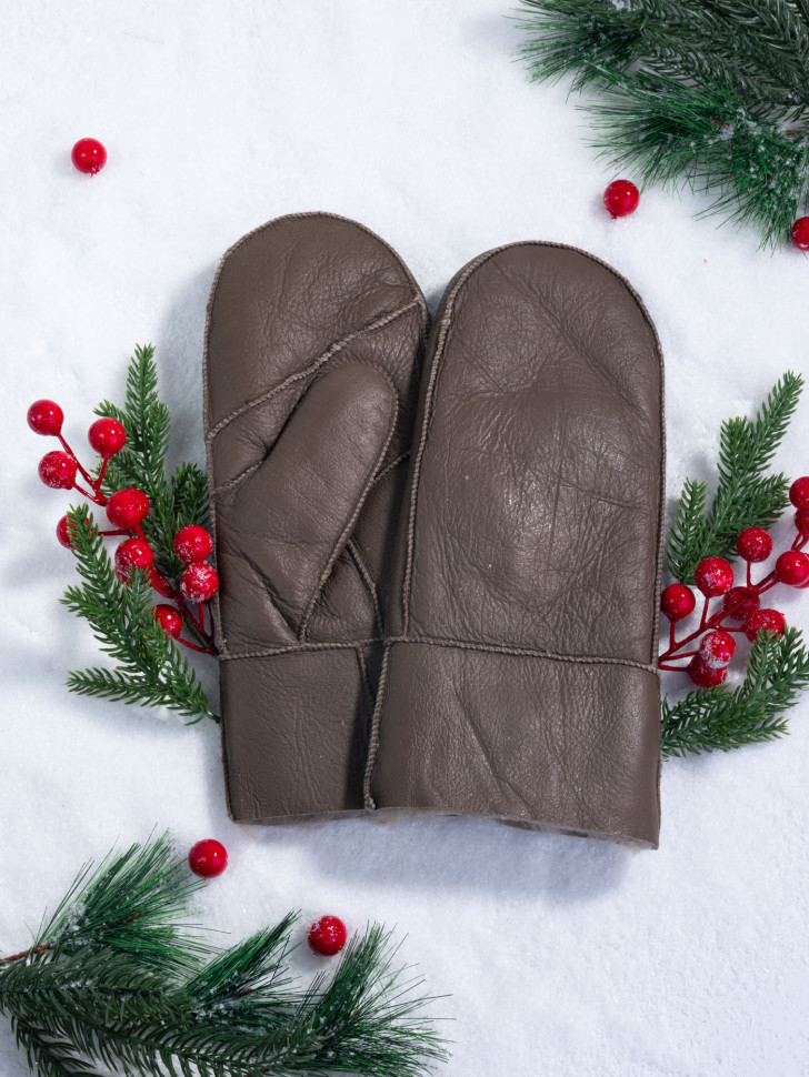 Варежки женские Baggins 0180 дубленка коричневые Варежки женские Baggins 0180 дубленка коричневые