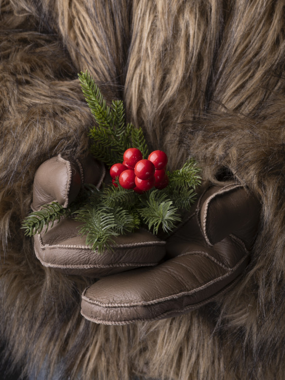 Варежки женские Baggins 0180 дубленка коричневые