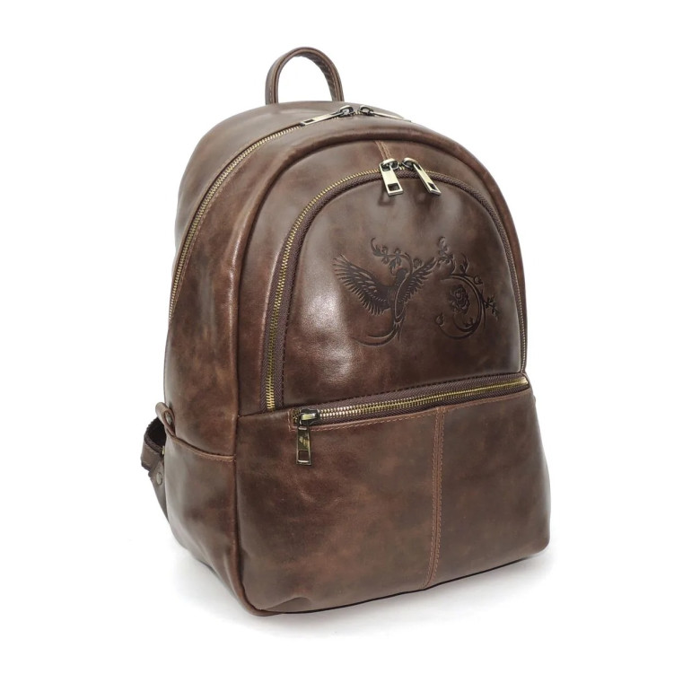 Рюкзак женский Natalia Kalinovskaya, «Эша» коричневый гладкий