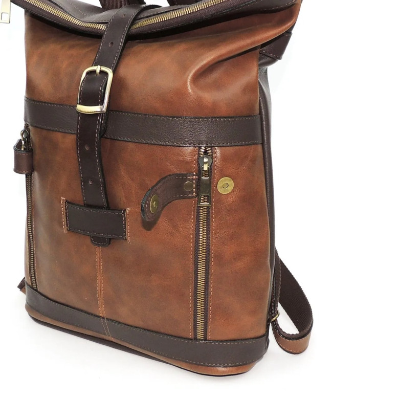 Сумка-рюкзак Natalia Kalinovskaya "Иста" рыжая/коричневая флотер