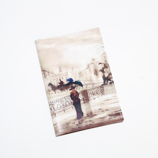 Обложка для паспорта 02-006-018-8 "Дама с зонтиком у сфинксов"