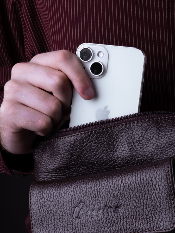 Сумка мужская Baggins 0108 коричневый фл. Сумка мужская Baggins 0108 коричневый фл.