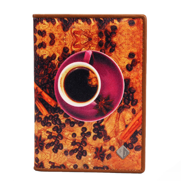 Обложка на автодокументы FLIORAJ, 136-Coffeebeans коричневая
