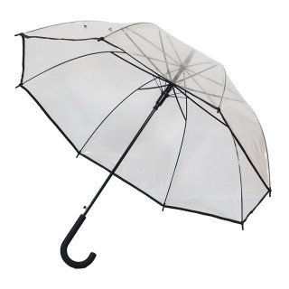 Зонт-трость прозрачный Raindrops 42800, чёрный кант, полуавтомат