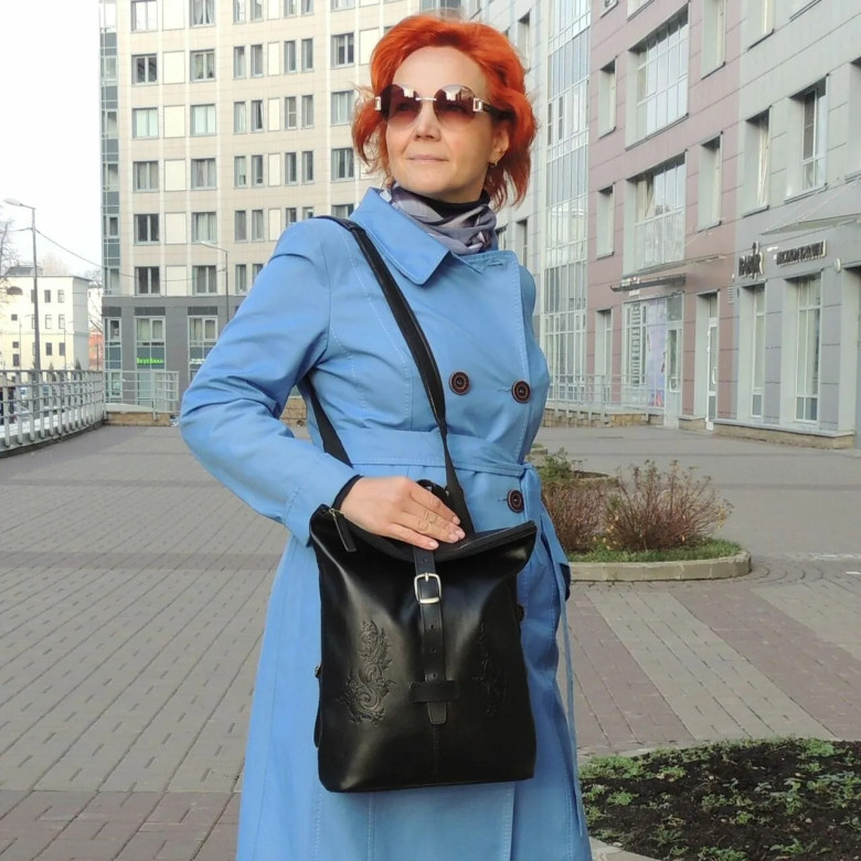 Рюкзак женский Natalia Kalinovskaya СР-34т.711 «Джемма» чёрный гладкий