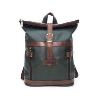 Кожаная сумка-рюкзак Natalia Kalinovskaya "Илайн" зеленая/коричневая