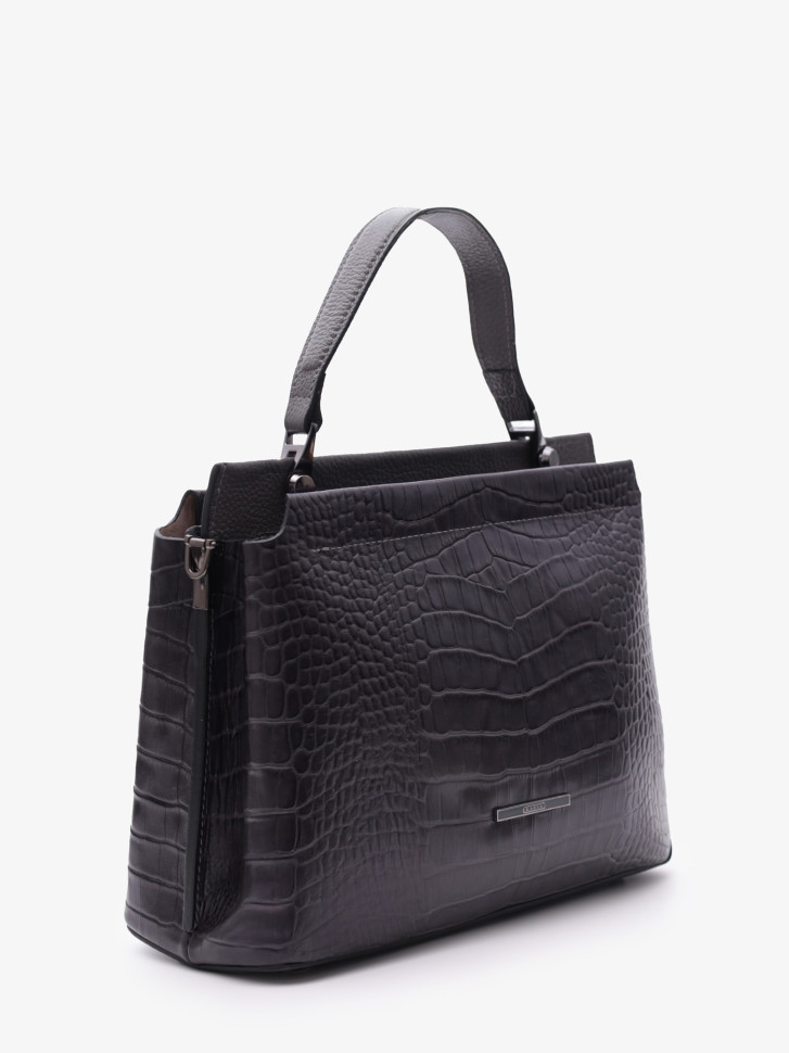 Сумка женская Karya 2427 тёмно-серый крокодил