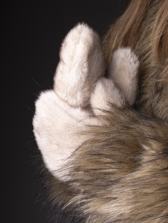 Варежки женские Baggins иск.мех бежевые