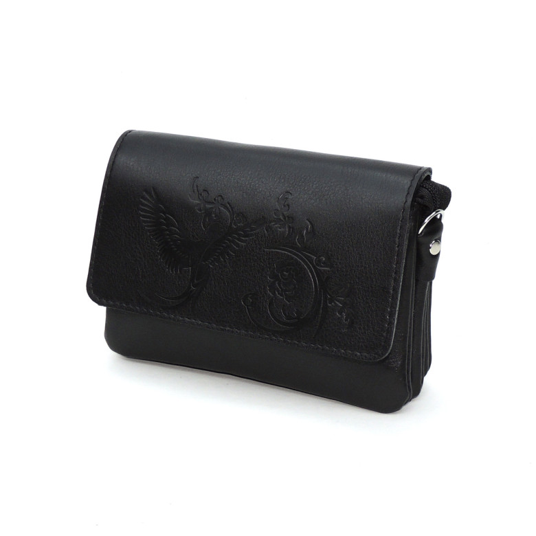 Женская сумочка кошелёк Natalia Kalinovskaya «Агата» Птица черная