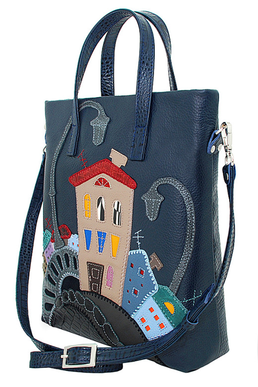 Сумка женская Protege, ДС-220-209 Город №23 синяя рептилия Сумка женская Protege, ДС-220-209 Город №23 синяя рептилия