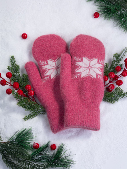 Варежки женские Корона 3046 т.розовые Варежки женские Корона 3046 т.розовые