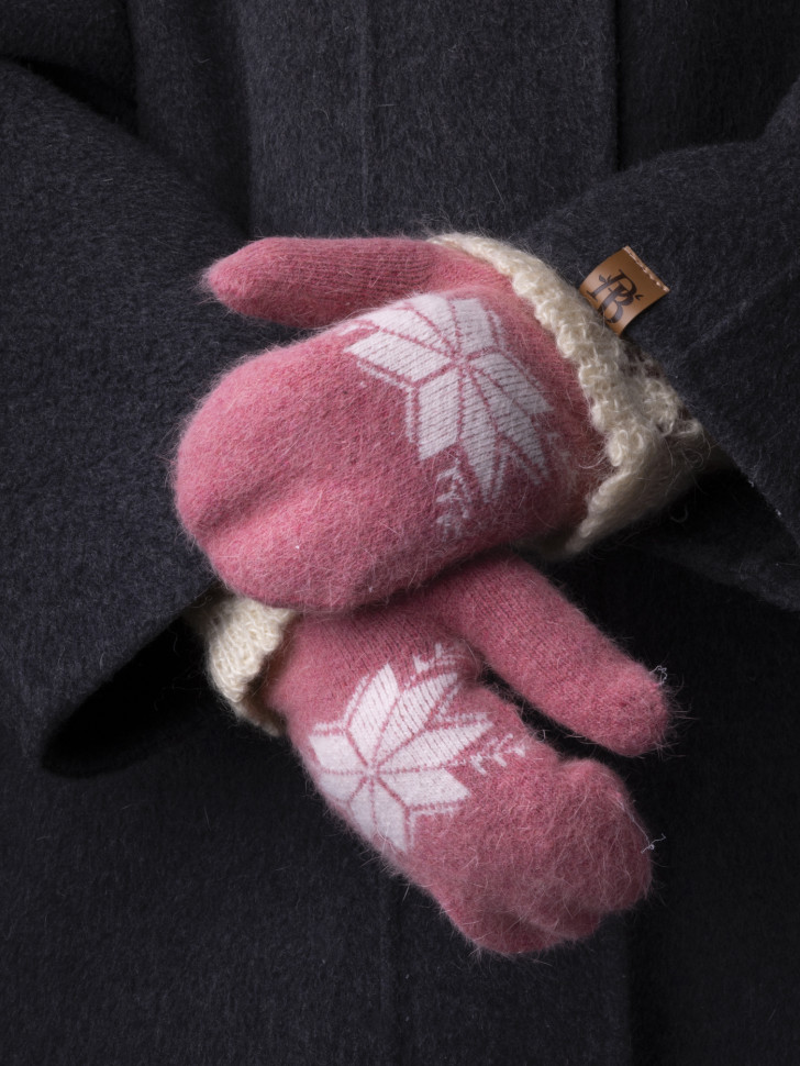 Варежки женские Корона 3046 т.розовые