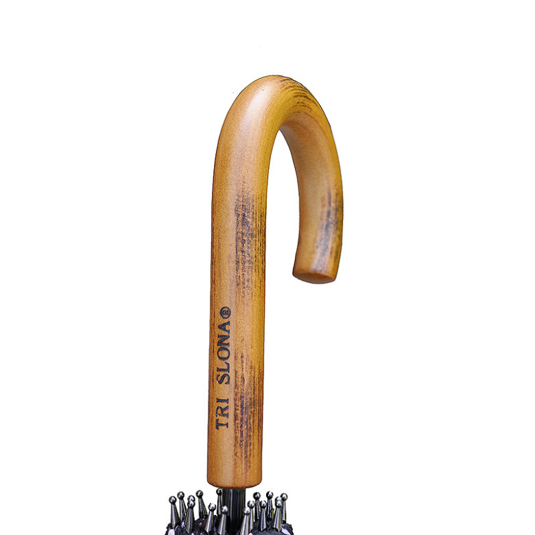 Зонт-трость Три Слона 2110 серый/голубой, полуавтомат, 16 спиц Зонт-трость Три Слона 2110 серый/голубой, полуавтомат, 16 спиц