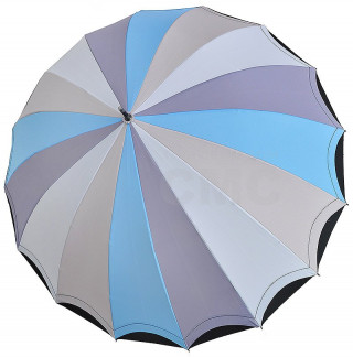 Зонт-трость Три Слона 2110 серый/голубой, полуавтомат, 16 спиц